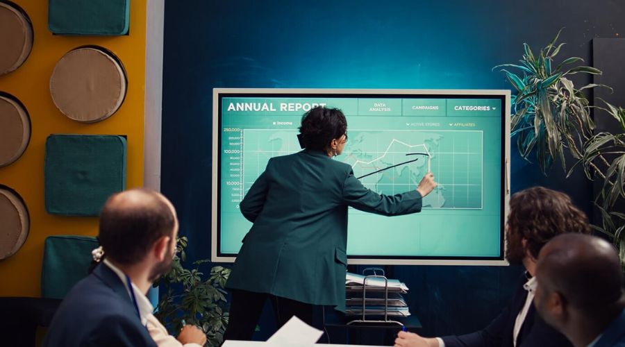 Doanh ngiệp sử dụng màn hình tương tác