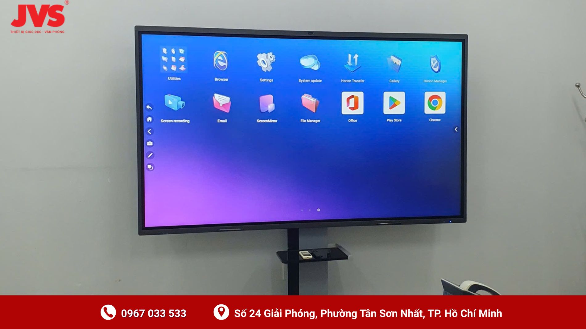 Giải pháp phòng họp thông minh kết hợp màn hình tương tác và thiết bị chia sẻ dữ liệu không dây tại JVS